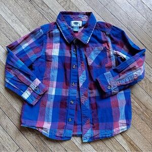 Old Navy Toddler Size 5T/5A Button-Down Shirt Plaid Classic